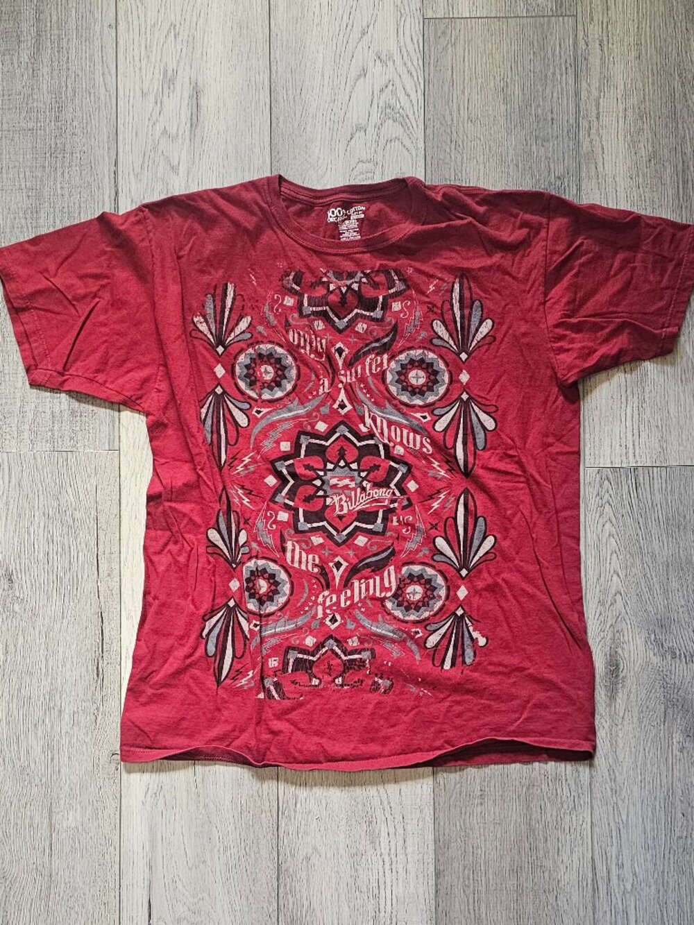 Billabong Mens Red Graphic Short Sleeve T Shirt 100% Organic Cotton XXL